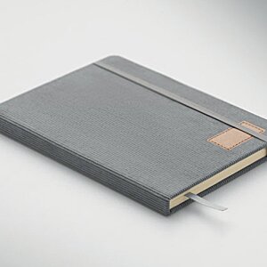 Additional Image 1 - a black notebook with a brown stripe