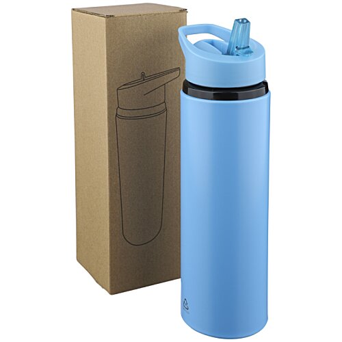 Additional Image 2 - a blue water bottle next to a brown box