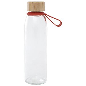 Additional Image 2 - a clear plastic bottle with a red rubber band