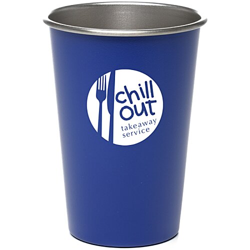 Additional Image 2 - a blue cup with a white logo