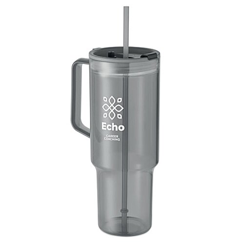 Additional Image 7 - a grey plastic cup with a straw