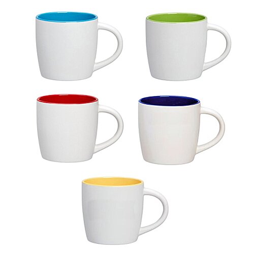 Additional Image 1 - a group of white mugs with different colored cups