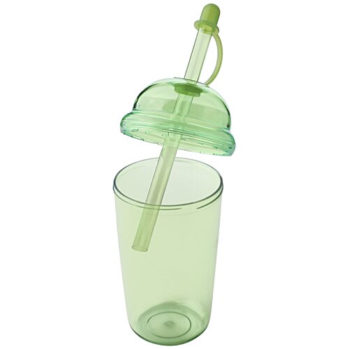 Additional Image 1 - a green plastic cup with a straw