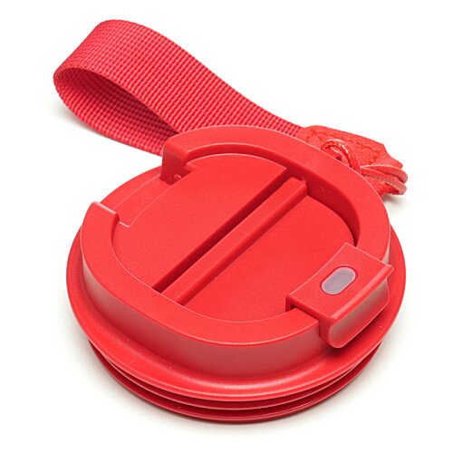 Additional Image 2 - a red plastic cap with a strap