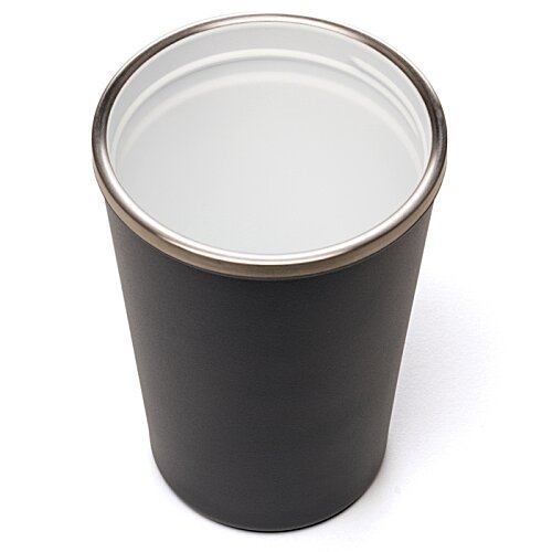 Additional Image 4 - a black cup with a white rim