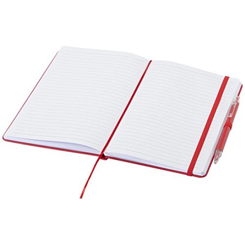 Additional Image 3 - a white notebook with red stripes