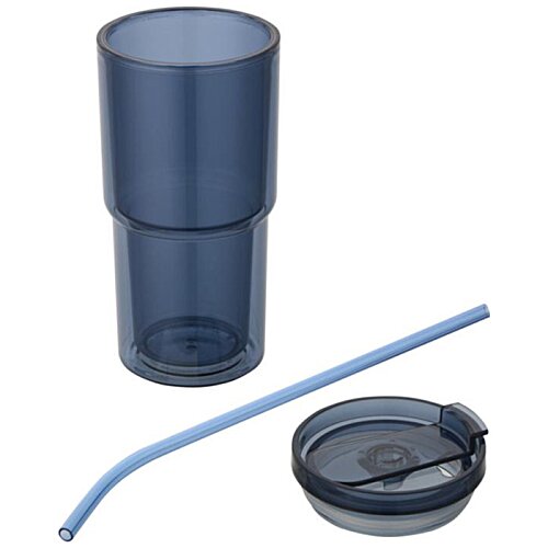 Additional Image 5 - a blue plastic cup with a straw