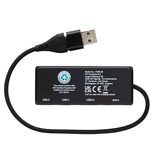 Additional Image 4 - a black usb cable with a blue logo