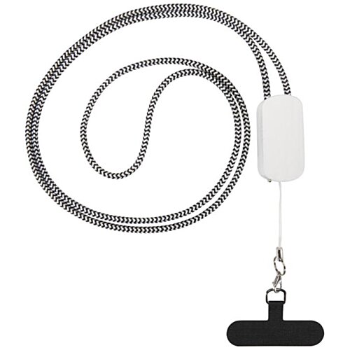 Additional Image 10 - a black and white lanyard with a black handle