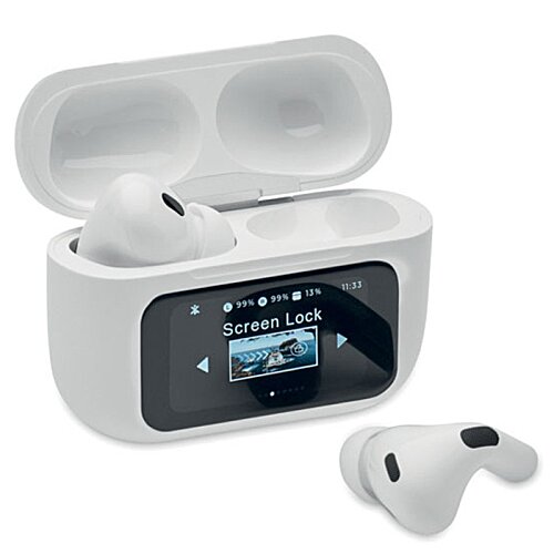 Additional Image 2 - a white wireless earbuds in a case