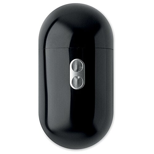 Additional Image 3 - a black oval object with a silver circle