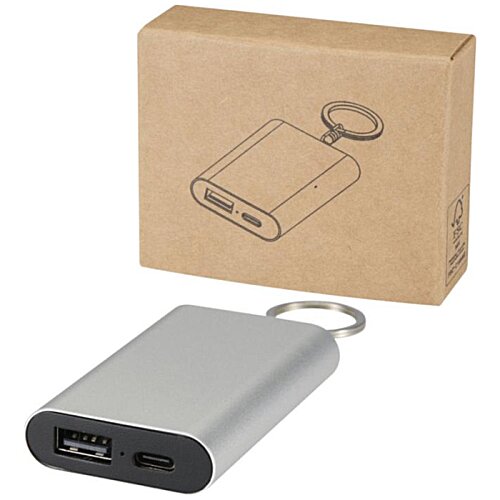 Additional Image 3 - a grey power bank next to a cardboard box
