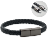 Additional Thumbnail Image 2 - a black rubber bracelet with a metal clasp