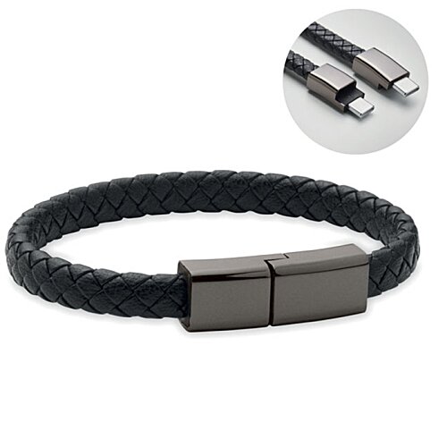 Additional Image 2 - a black rubber bracelet with a metal clasp