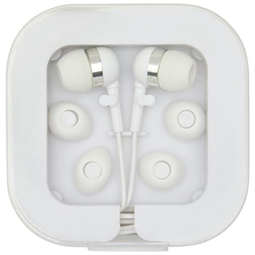 Additional Image 1 - a white earbuds in a white box