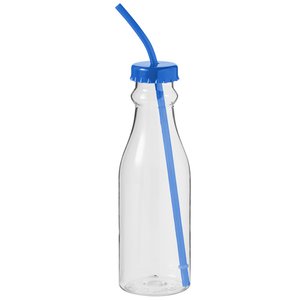 Additional Image 1 - a clear plastic bottle with a blue straw