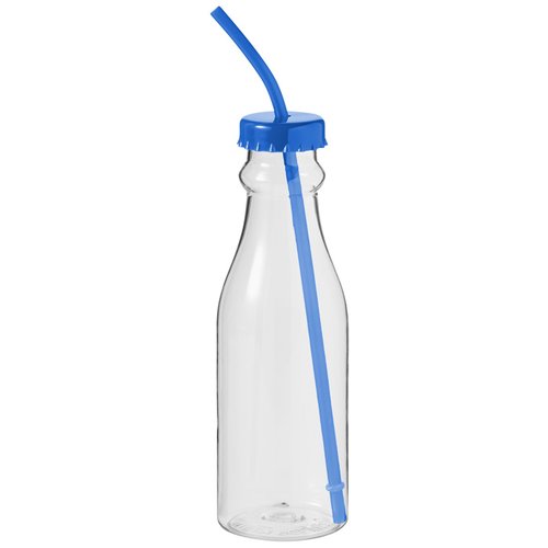 Additional Image 1 - a clear plastic bottle with a blue straw
