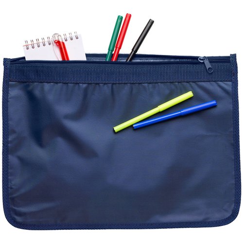 Additional Image 1 - a blue bag with pens and pencils
