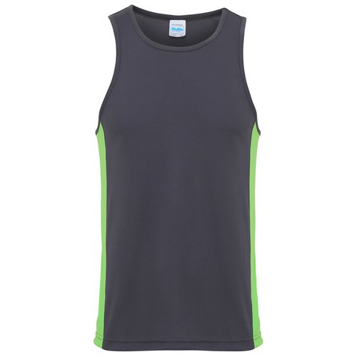 Additional Image 4 - a black tank top with green trim