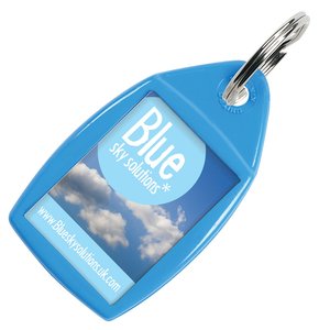 Additional Image 3 - a blue key chain with a blue label