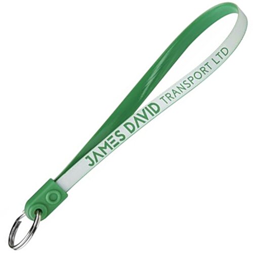 Additional Image 1 - a green lanyard with a metal ring