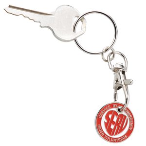 Additional Image 3 - a key chain with a red circle and a smiley face