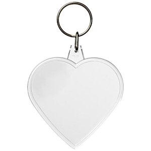 Additional Image 1 - a white heart keychain with a ring