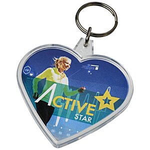 Additional Image 2 - a heart shaped key chain with a picture of a woman