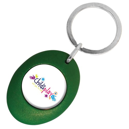 Additional Image 6 - a green key chain with a white circle