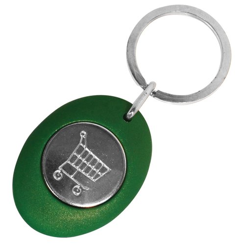 Additional Image 7 - a green key chain with a silver circle