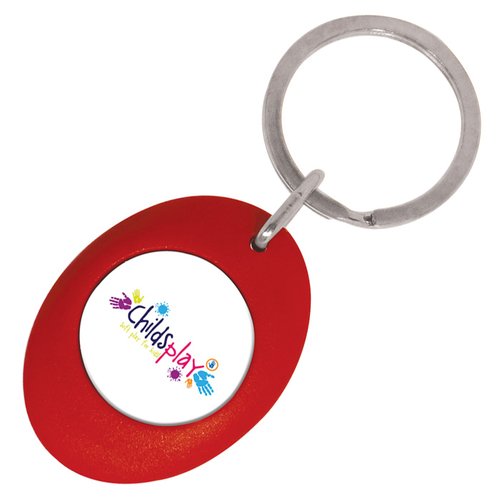 Additional Image 8 - a red key chain with a white circle