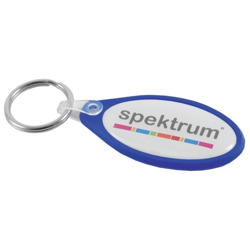 Additional Image 1 - a blue and white key chain
