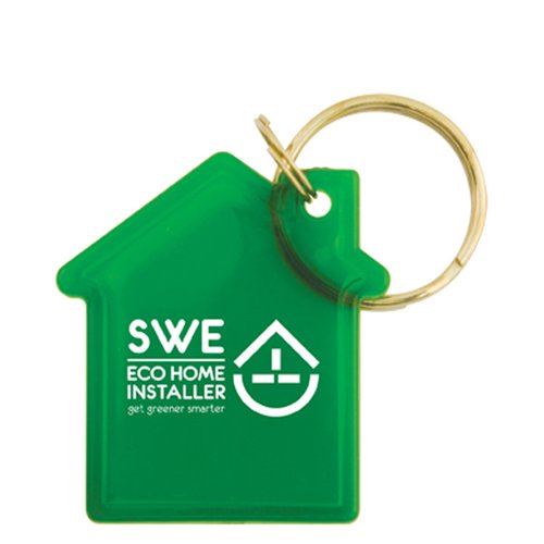 Additional Image 1 - a green keychain with a house shape