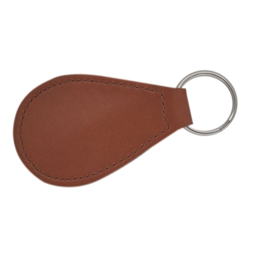 Additional Image 1 - a brown leather keychain with a ring