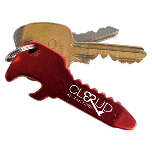 Additional Image 1 - a key shaped keychain with a red and yellow handle