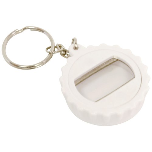 Additional Image 1 - a white key chain with a key ring