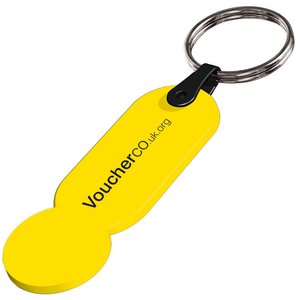 Additional Image 1 - a yellow key chain with a black ring