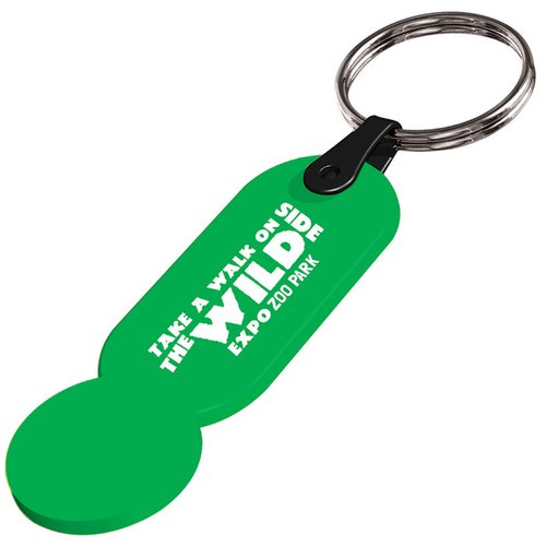 Additional Image 3 - a green key chain with white text