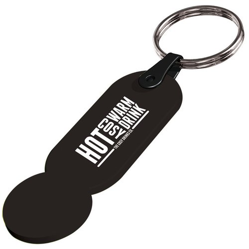 Additional Image 4 - a black key chain with a ring