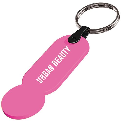 Additional Image 6 - a pink key chain with a black ring