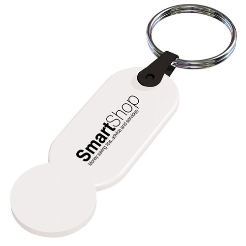 Additional Image 3 - a white key chain with a black ring