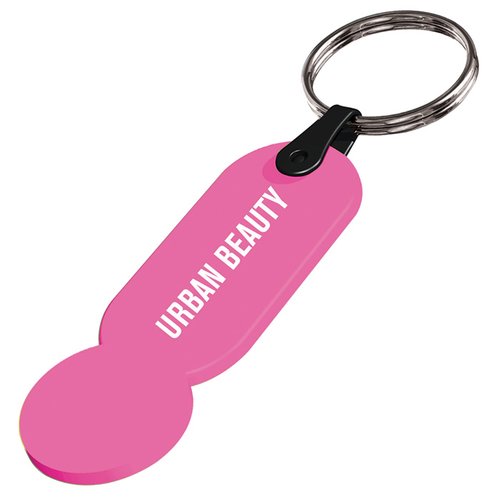 Additional Image 6 - a pink key chain with a black ring