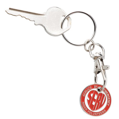 Additional Image 1 - a key chain with a red circle and a red circle