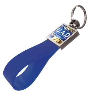 Additional Image 6 - a blue key chain with a silver ring