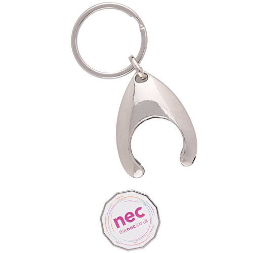 Additional Image 2 - a silver bottle opener with a round white circle