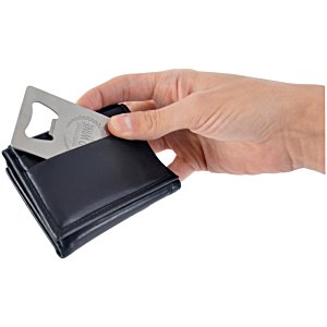 Additional Image 2 - a hand holding a black and silver bottle opener