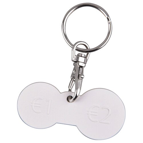 Additional Image 1 - a white key chain with a key ring