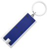 a blue key chain with a ring