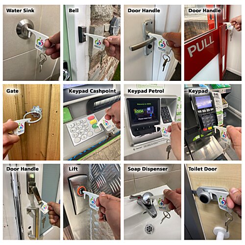 Additional Image 1 - a collage of images of hand holding a door handle