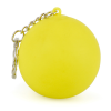 a yellow ball keychain with a chain